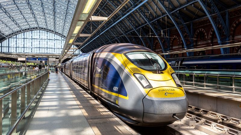 Eurostar train at St Pancras International station